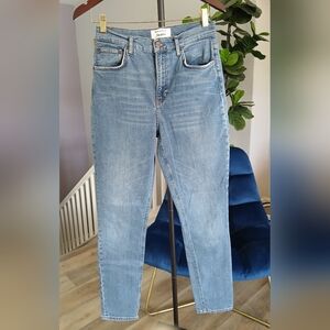 Reformation High & Skinny Jeans in Blue. Size 28